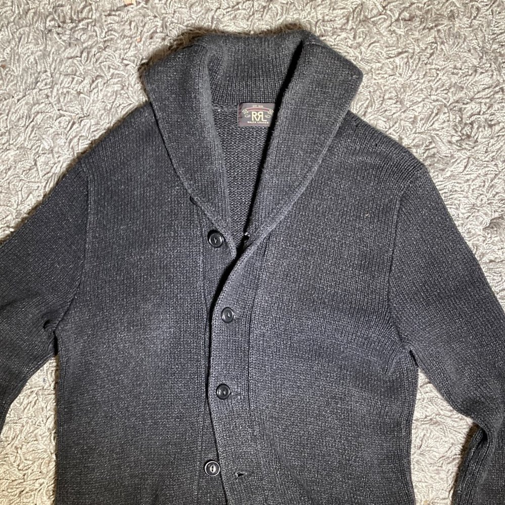 RALPH LAUREN RRL KNIT SHAWL COLLAR CARDIGAN - SIZE SMALL/MEDIUM